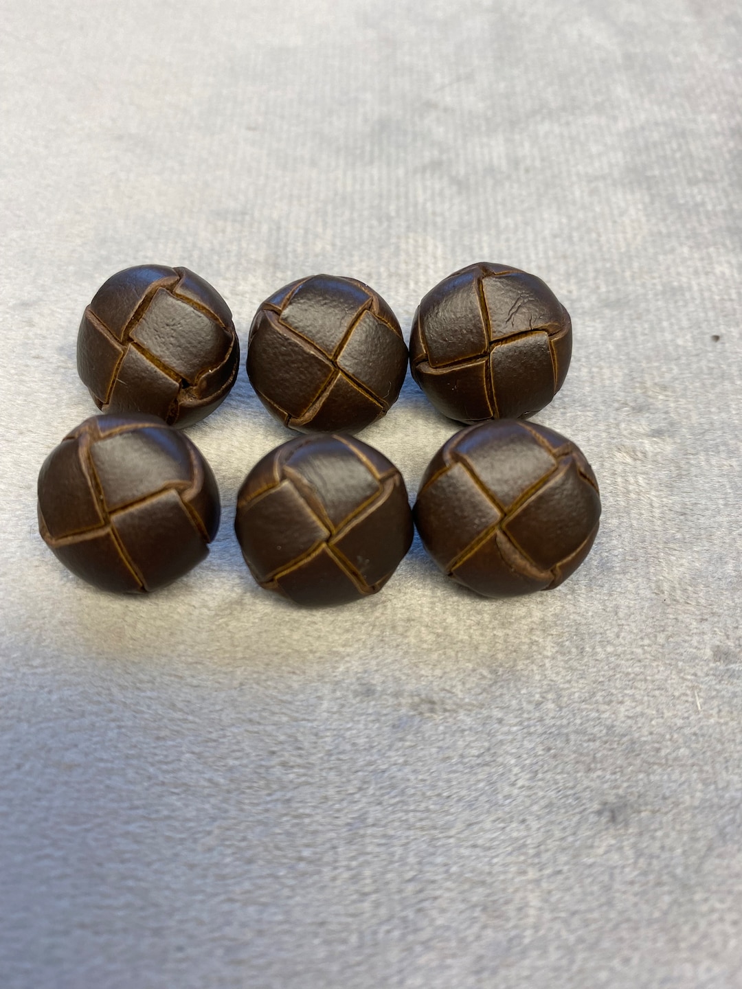 Leather Buttons Brown Football Design 15mm a Set of 6 - Etsy