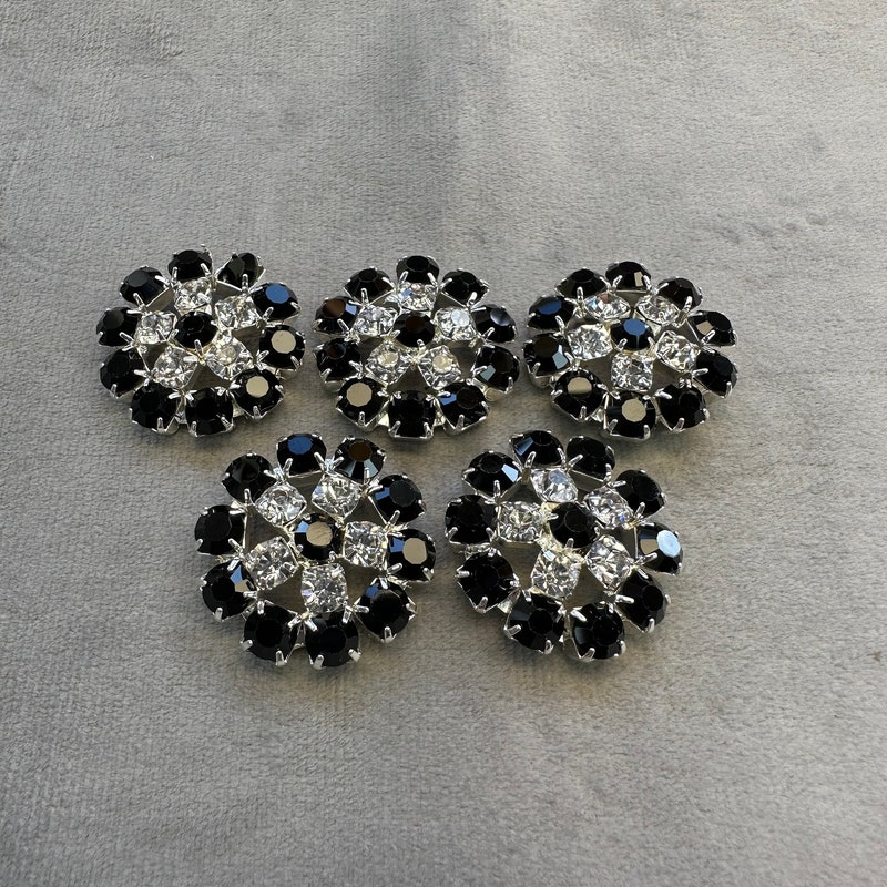 Black Rhinestone Buttons - Etsy