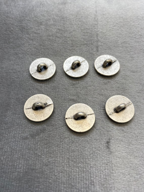 Silver Curved Metal Buttons, 14mm 6 pack