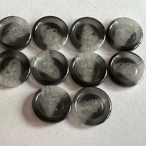 Botones de traje gris degradado: 15 mm, cuatro agujeros para coser