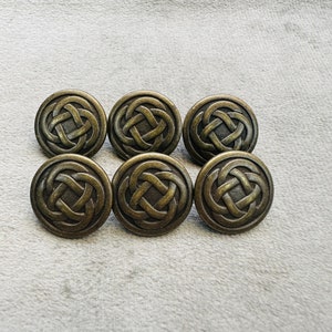 Celtic buttons metal bronze effect by Dill 18mm a set of 6
