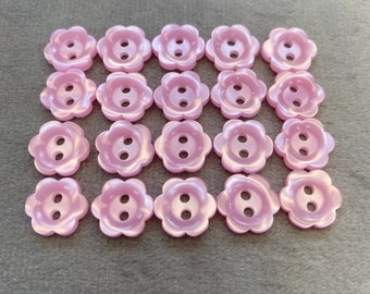 Daisy buttons pink pearly finish 11mm a set of 20