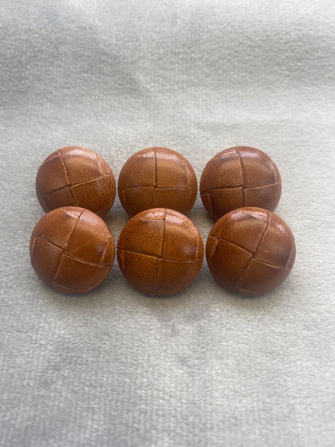 Leather Buttons Tan Football Design Vintage 18mm a Set of 6 - Etsy