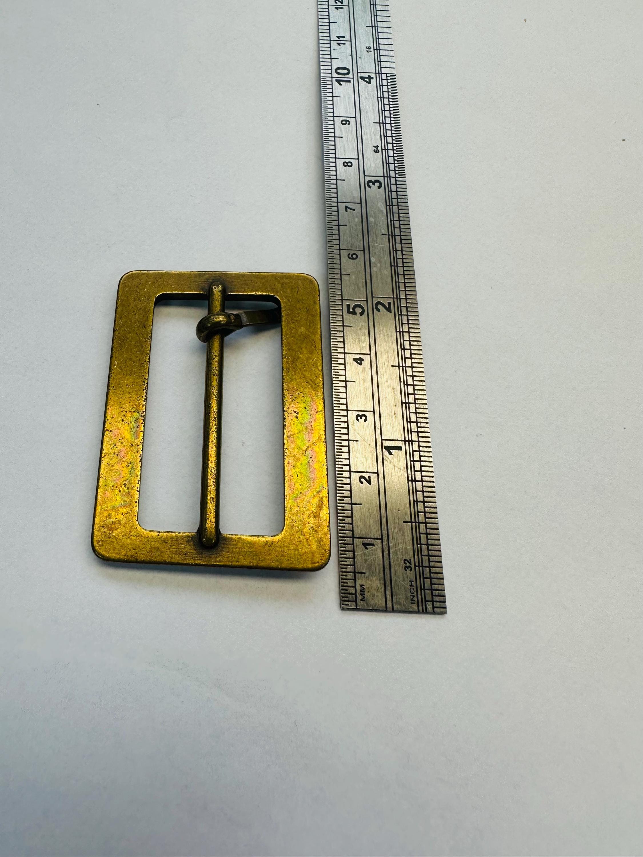 Buckle Effect Metal Buckle Aged-brass Effect With a Prong to Fit a Belt 40mm - Etsy