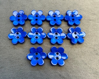 Daisy buttons royal blue 17mm a set of 10
