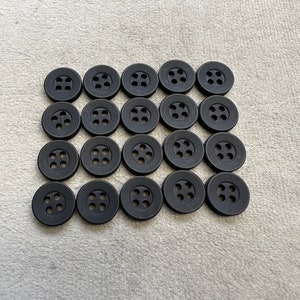 matt buttons black shirt style 11mm a set of 20 image 1