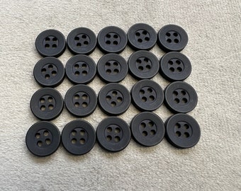 matt buttons black shirt style 11mm a set of 20