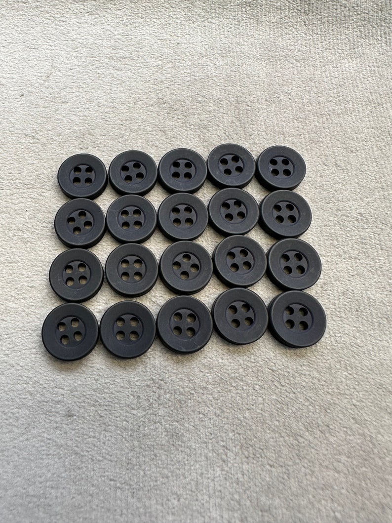 matt buttons black shirt style 11mm a set of 20 image 1