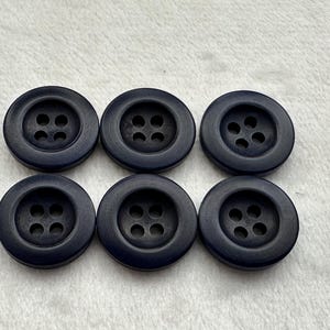 Botones azul marino de 15 mm, juego de seis, Corozo, fabricados en el Reino Unido.