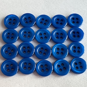 Royal Blue Pearlized Buttons: 11mm, Set of 20