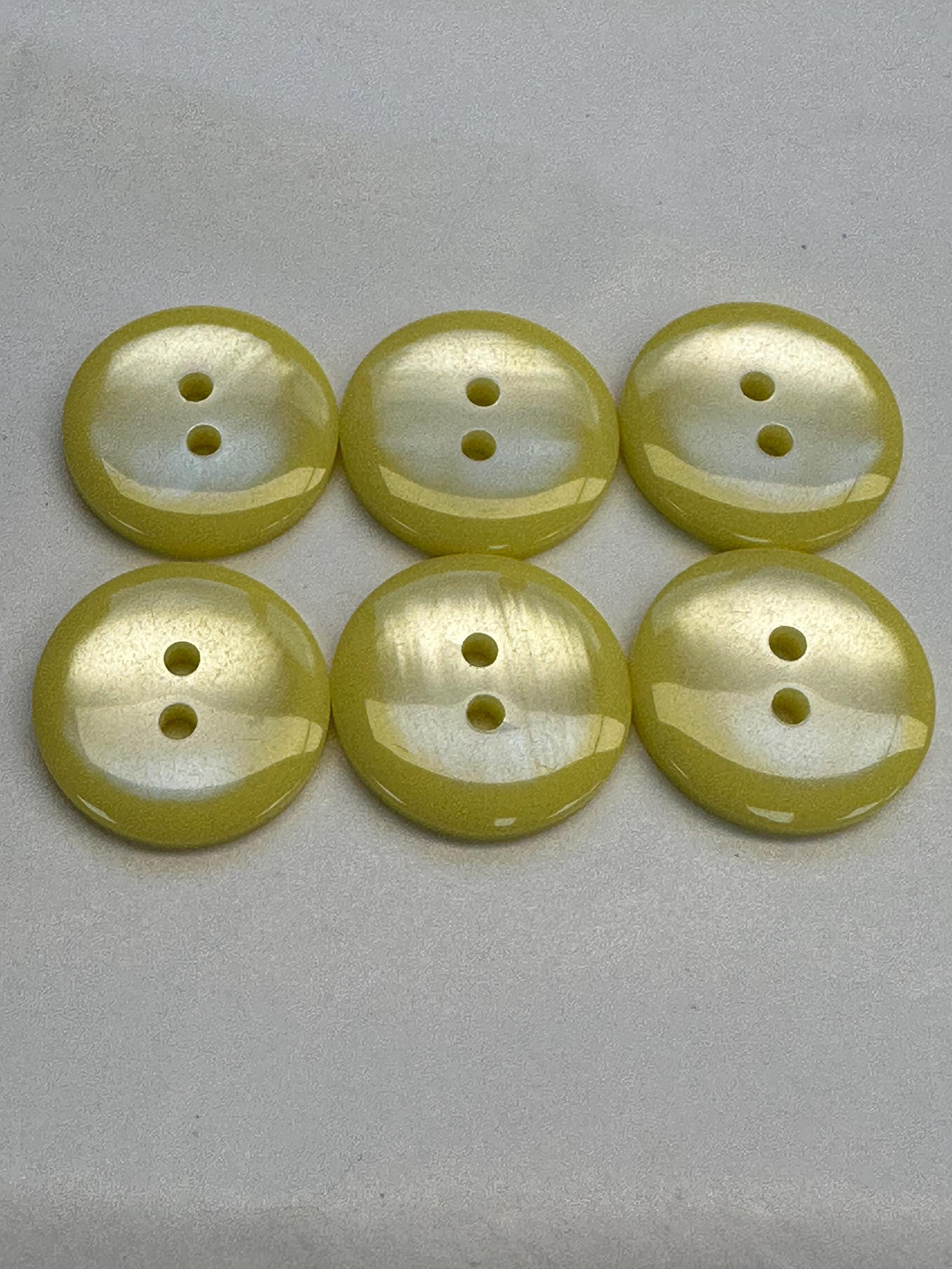 Lemon Yellow Buttons 19mm a Set of Six With a Pearly Finish - Etsy