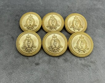 Botones tipo blazer de metal dorado 22 mm juego de 6