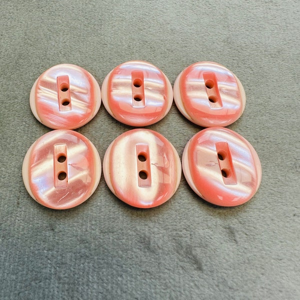 Peach buttons 20mm a set of 6 duo finsh