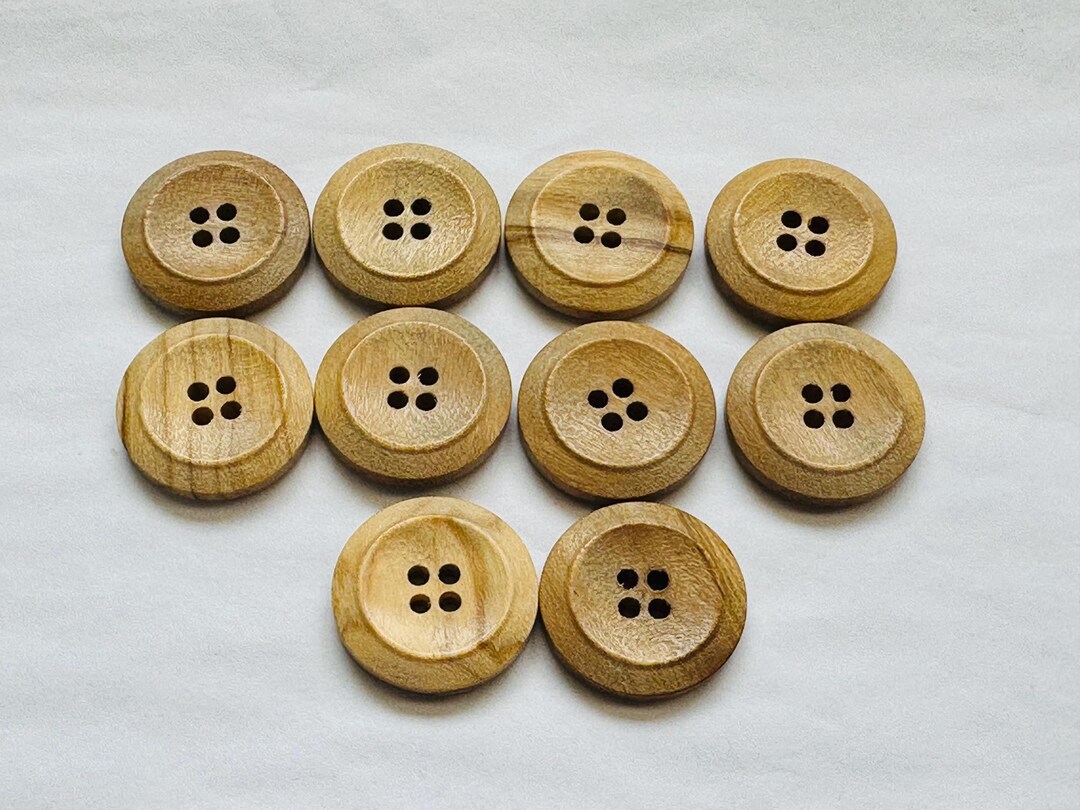 Wooden Buttons 19mm Light Natural Polished Eco Wood Sold as a Set of ...