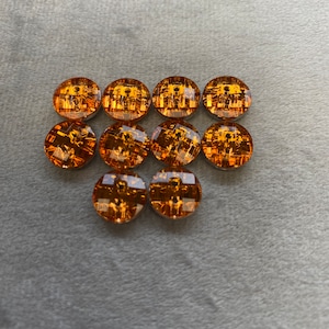 Botões brilhantes com design de folha laranja, 10 mm, conjunto de 10
