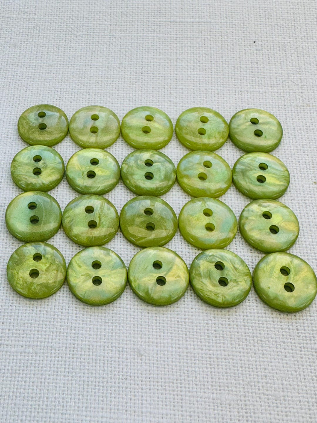Lime Green Buttons 12mm Iridescent Pearlised Finish a Set of Twenty - Etsy