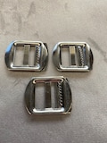 Waistcoat buckles silver tone metal a set of 3