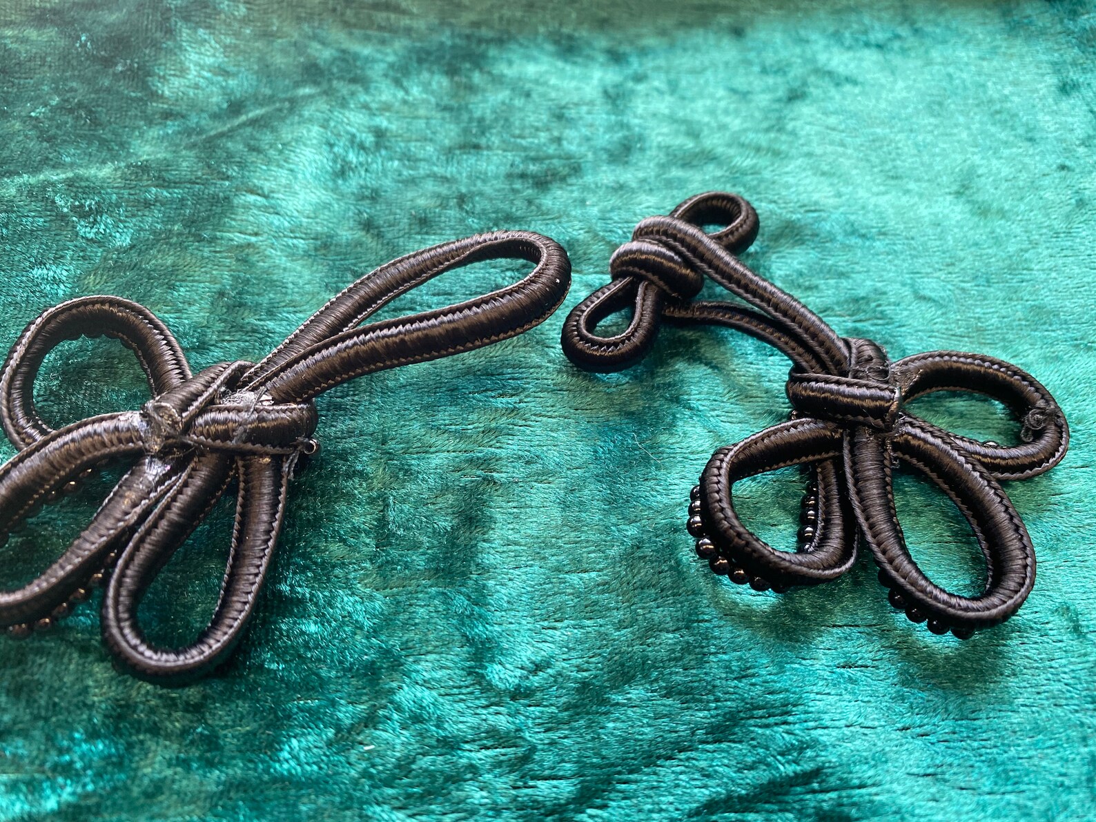 Beaded Frog Fastener Large in Black X 1 Etsy