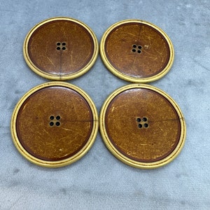 Large buttons gold tone distressed effect 52mm a set of 4 image 1