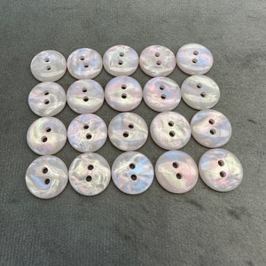 Iridescent buttons pink pastel shade 15mm a set of 20