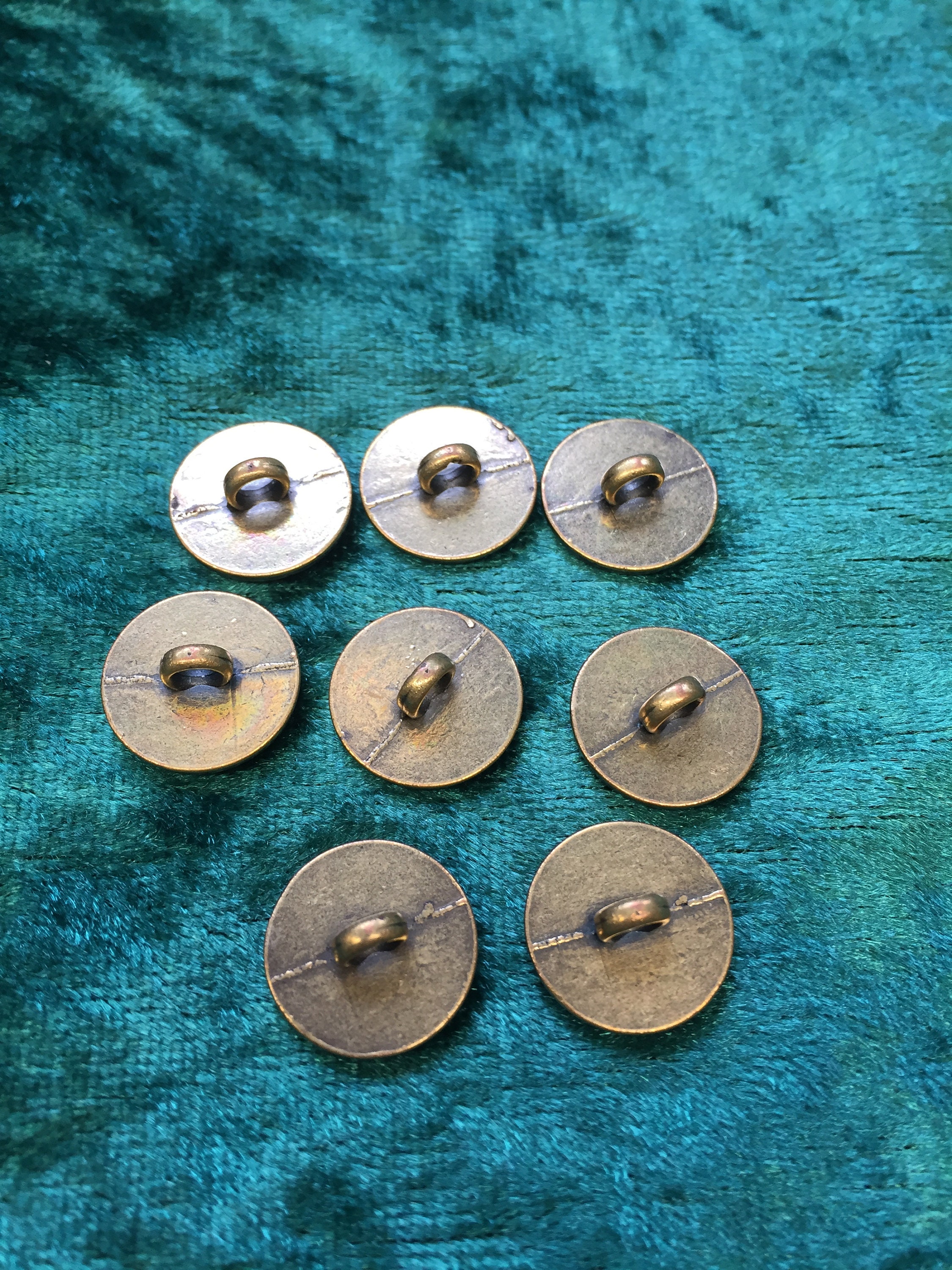 Decorative metal buttons in gold tone x 8 Etsy