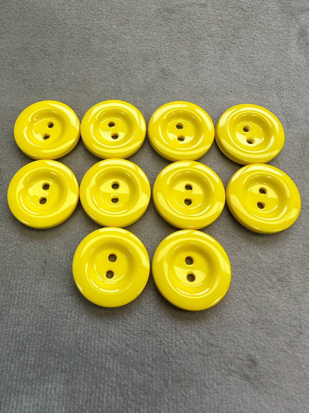Yellow Button Set Yellow Buttons 23mm a Set of 10 Glossy Finish - Etsy UK