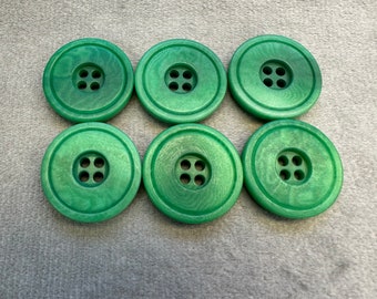 Green buttons 20mm a set of 6 Eco Corozo