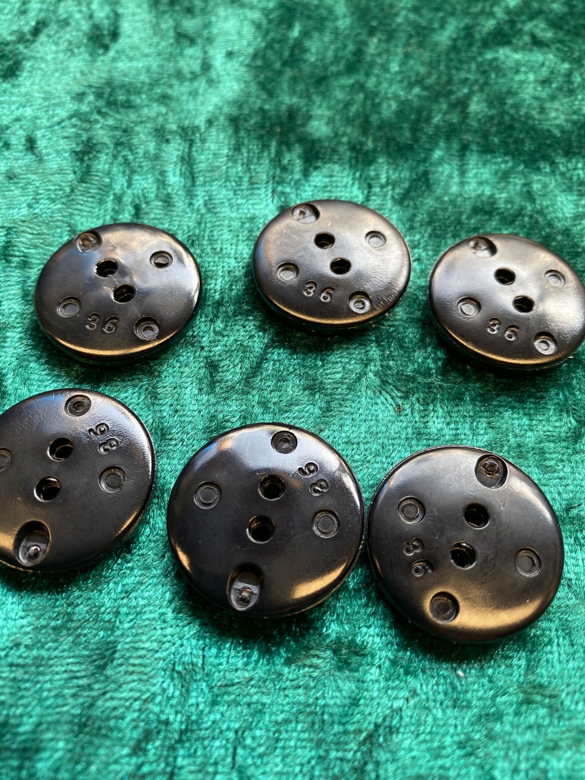 Stitch effect buttons in black x 6 Etsy