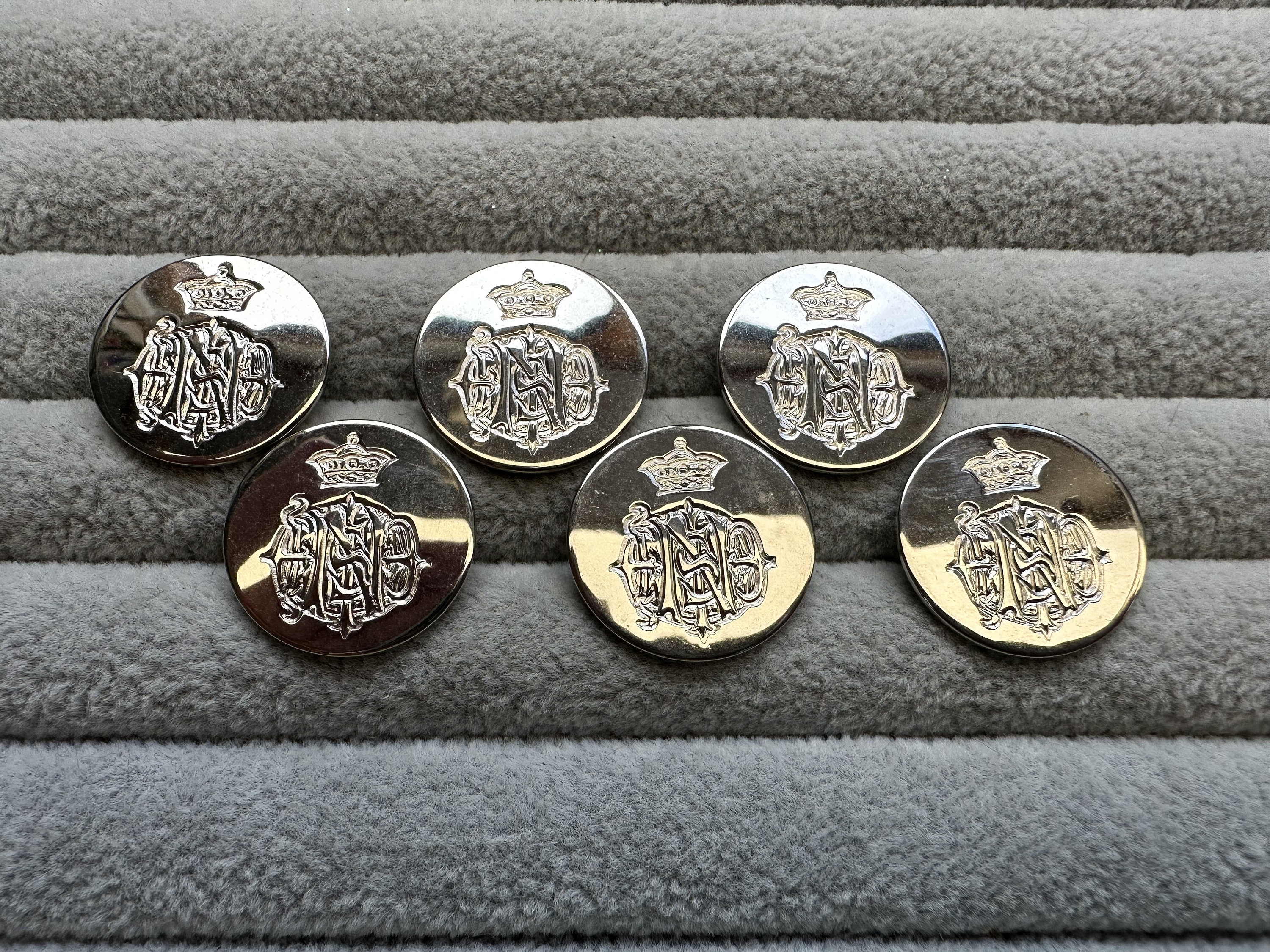 9 Ralph Lauren Gold color Metal or Brass Buttons 1 RL Crest Logo ~ shank