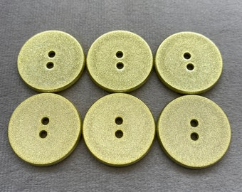 Boutons scintillants jaune citron 24mm le lot de 6