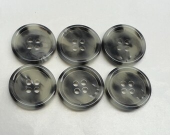 Water Buttons For Sewing - Grey Tone, 15mm (Set Of 50) - For Shirts, Jackets, Crafts - Made In Spain