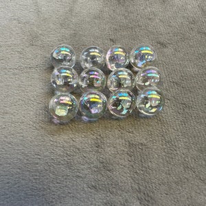 Bubble buttons iridescent half ball design 10mm a set of 12