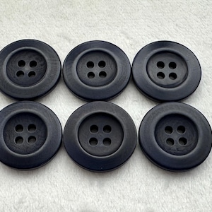 Botones azul marino de 20 mm, juego de seis, Corozo, fabricados en el Reino Unido.