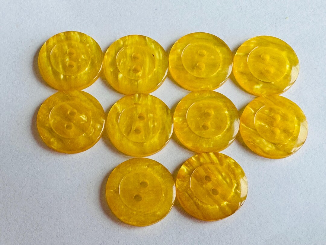 Yellow Button Set Pearlised Yellow Buttons 18mm: Sewing, Knitting, Craft - Set of 10 - Etsy