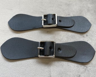 Kiltband zwart 1 paar 12,4 cm x 3 cm, gesp 2 cm.