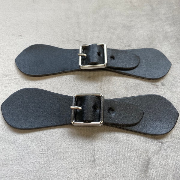 Kilt strap black 1 pair  12.4cm x 3cm, buckle 2cm.