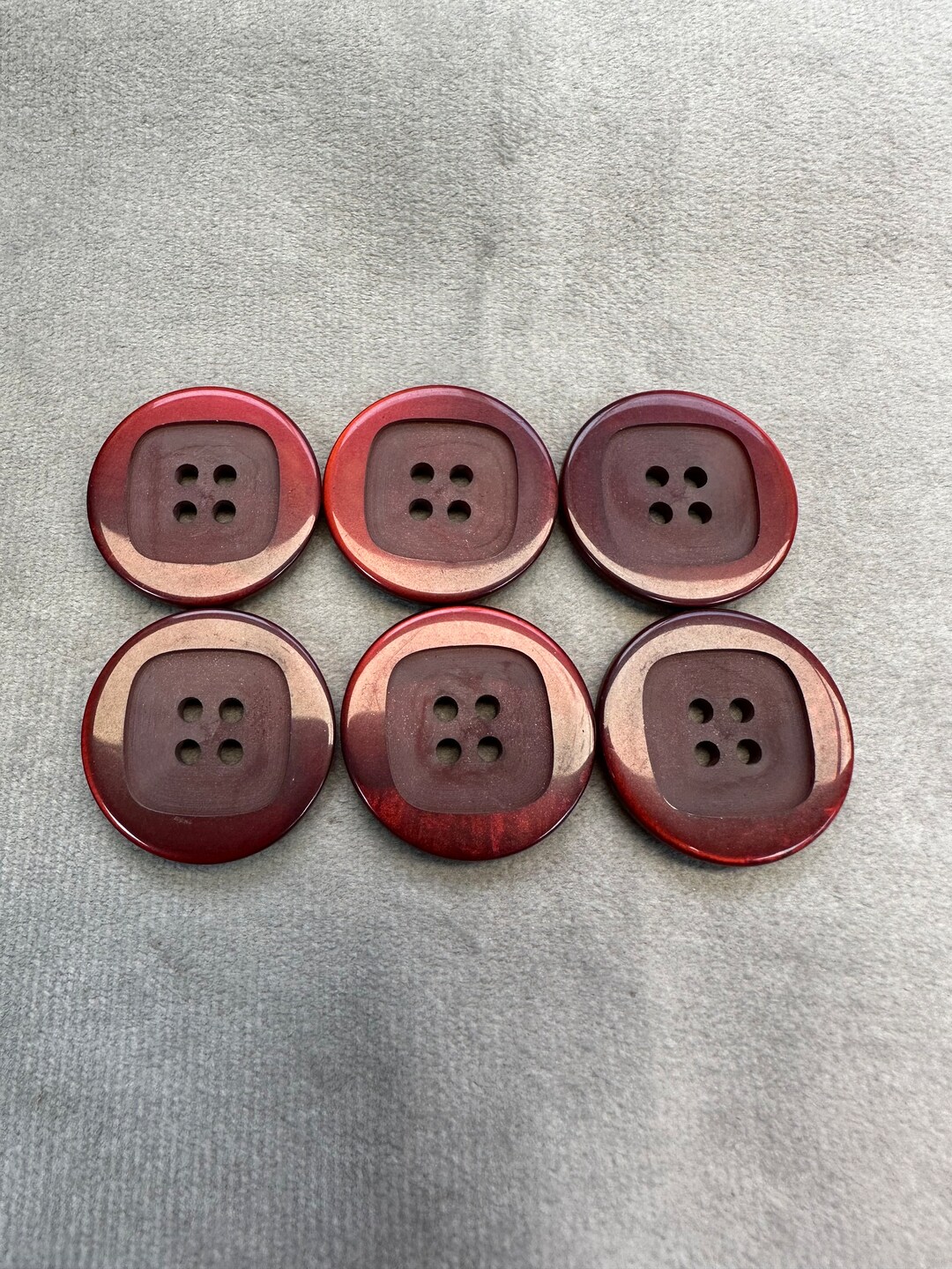 Obre Buttons Ombre Buttons Burgundy Border Design 25mm a Set of 6 - Etsy