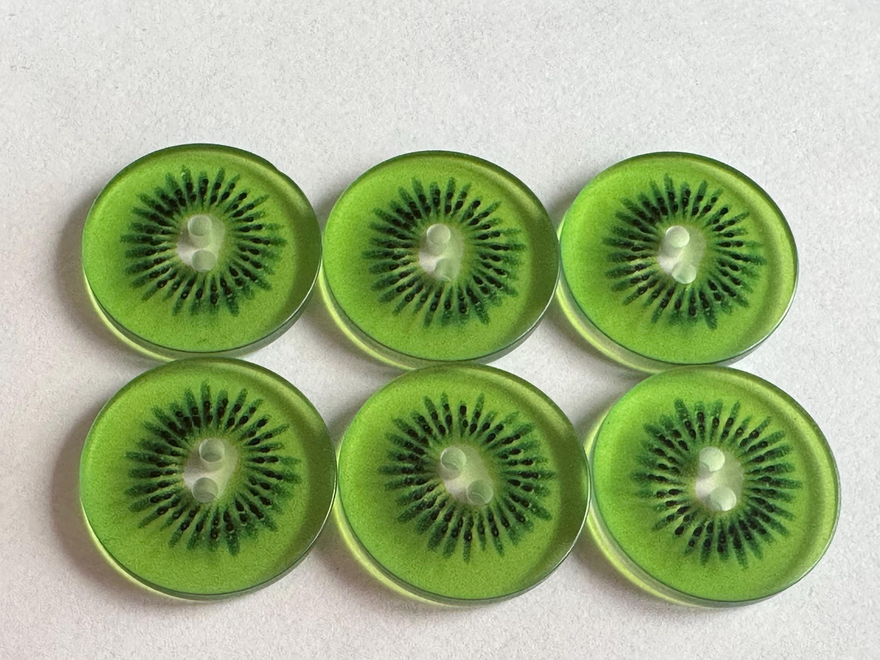 Kiwi Slice Buttons: 23mm Transparent Novelty Buttons, Set of 6 - Etsy