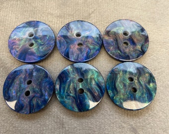 Glossy buttons galaxy shimmer 19mm a set of 6