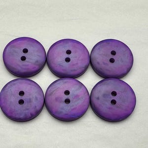 Purple Iridescent Pearl Buttons: 20mm Sew-Through, Set of 6