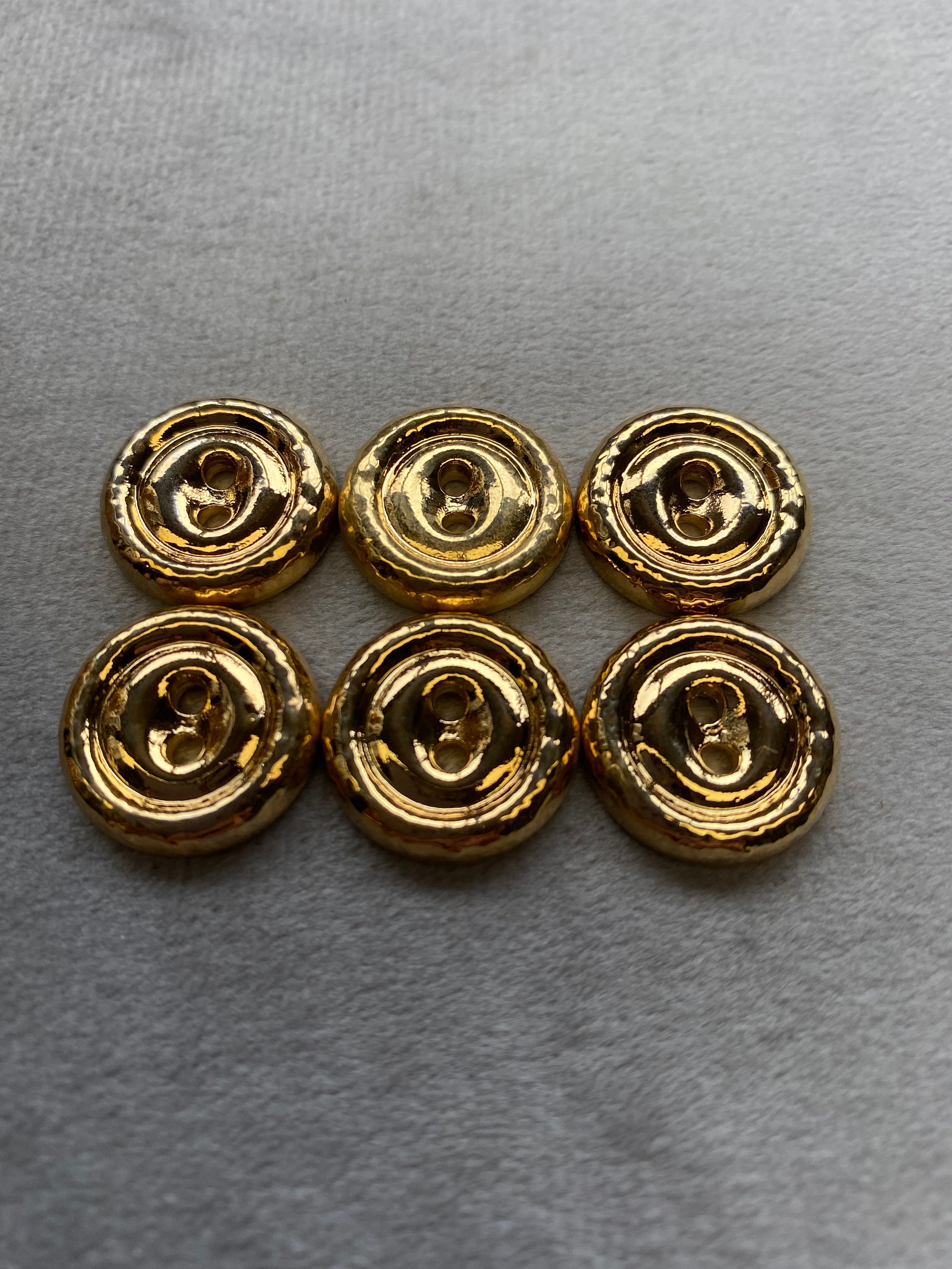 6, Gold Metal Buttons, 4 Sizes Available, Gold Metal Buttons, Metal Jacket  Buttons, Metal Coat Buttons, 4 Hole Buttons 