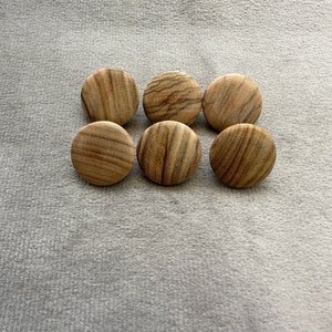 Natural Wooden Buttons: 18mm Shank Buttons, Set of 6