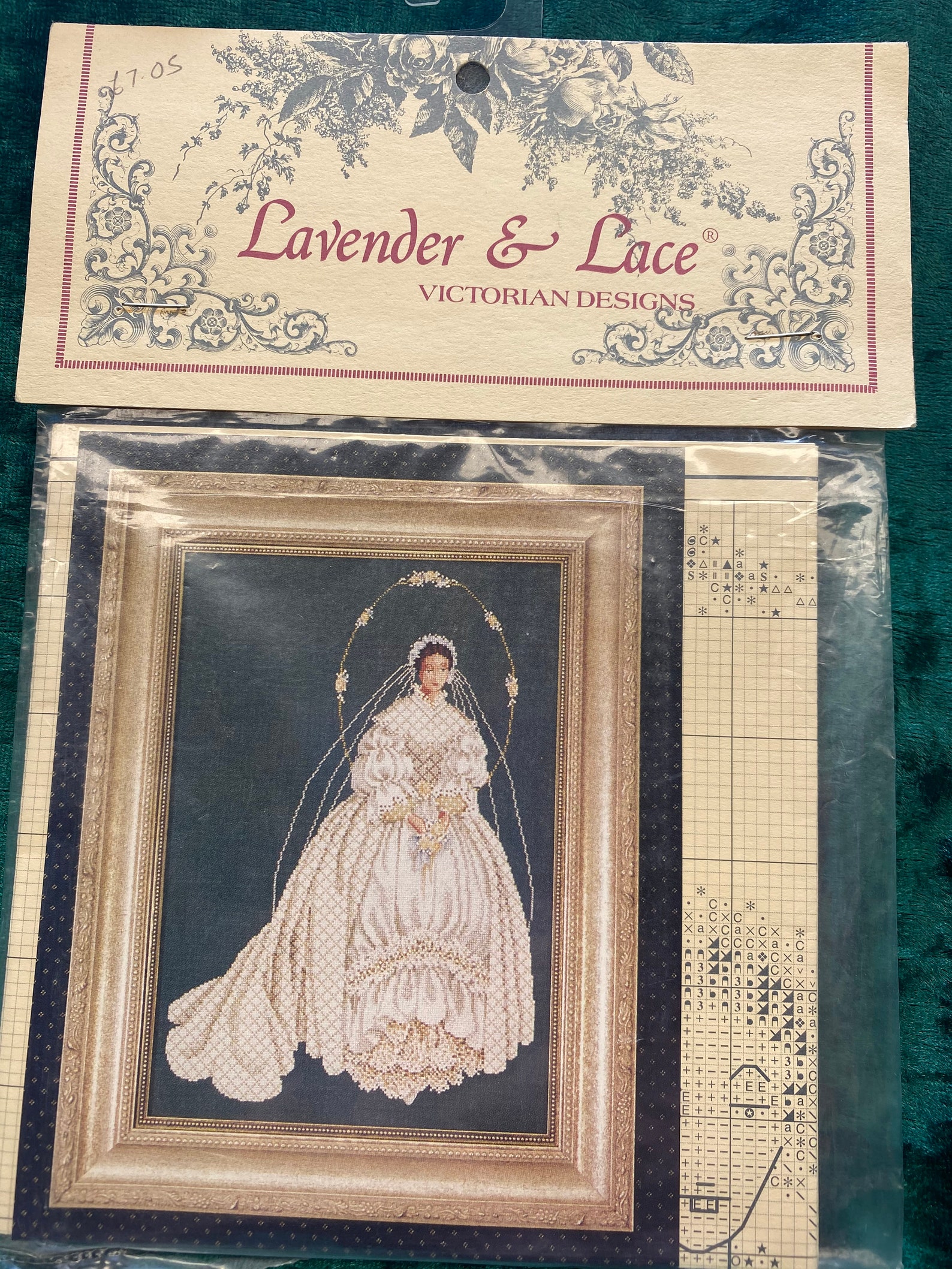 Vintage Lavender and Lace cross stitch chart I Thee Wed Etsy