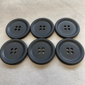 Matt buttons black classic style 30mm a set of 6