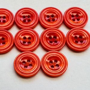Botões Laranja: Design de Borda Perolada, 15 mm (Conjunto de Dez)