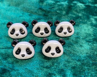 Novelty Buttons 2 SITTING #2 PANDA 1" new Novelty Buttons 2 SITTING #2 PANDA 1" new