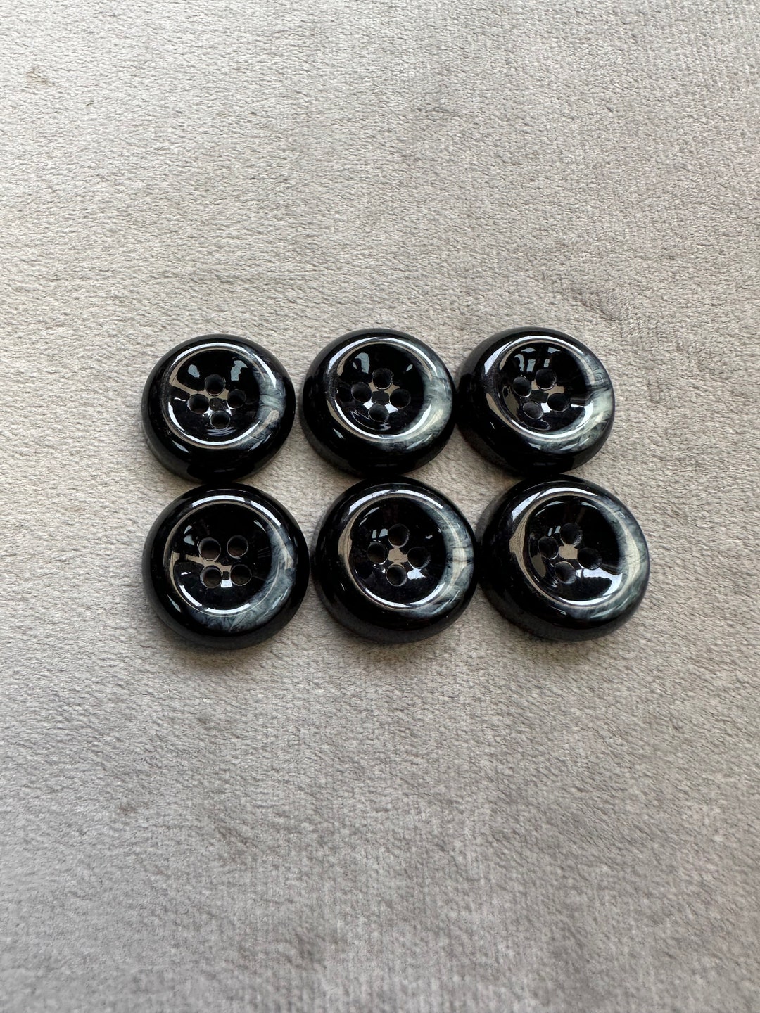 Obre Buttons Chunky Buttons Black and Grey Ombre 16mm a Set of 6 - Etsy