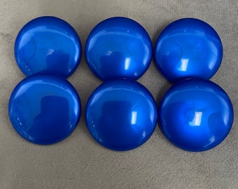 Glossy buttons royal blue pearly finish 29mm a set of 6
