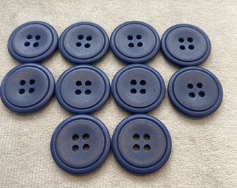 Matt buttons French navy classic style 19mm a set of 10