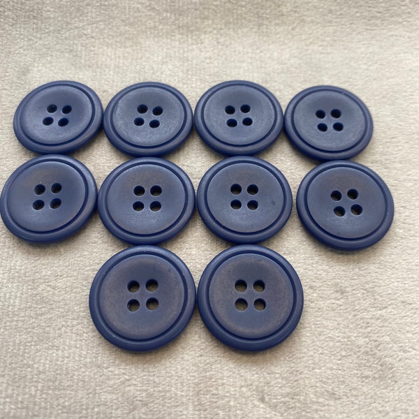 Matt buttons French navy classic style 19mm a set of 10